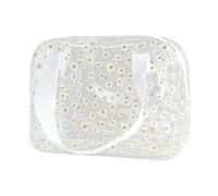 TotePrint Grande borsa cosmetica moda margherita modello trasparente trucco donna PVC impermeabile 26 cm x 19 cm x 10 cm, Trasparenti e trame, moderno