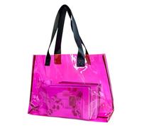 TotePrint Grande Borsa Tote Trasparente - Versatile, Impermeabile, Antimacchia, Borsa a Spalla Trasparente, Borsa a Spalla per il Lavoro, Colore: rosa., 18.89x11.81x3.94 Zoll