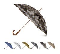 Totes Eco Ombrello a J Stick con manico in legno con apertura automatica, Chevron grigio nero, Chevron grigio nero, taglia unica