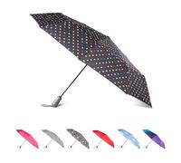 totes InBrella - Ombrello pieghevole grande riciclato con tecnologia di apertura e chiusura automatica, nero, 140 cm, ombrello trasparente a bolle