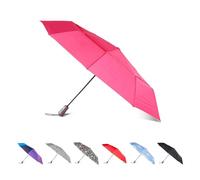 Totes Ombrello pieghevole da uomo e da donna con apertura automatica e chiusura antivento, Azalea, 43" Canopy, Ombrello compatto antivento con apertura automatica/chiusura con protezione UV e