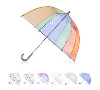 Totes Ombrello trasparente a bolle per bambini con manico facile da impugnare, arcobaleno, taglia unica, moderno