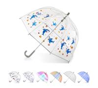 Totes - Ombrello trasparente per bambini, con copertura a cupola, design leggero, protezione da vento e pioggia, Grigio shark, Kids - 38" Canopy