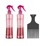 Totex Spray spray a 2 fasi | Conditioner Spray senza risciacquo | Districante per capelli secchi e danneggiati 400 ml 2 pezzi + Styler per dita (rosa)