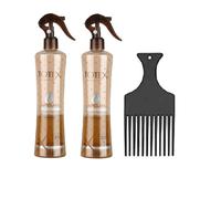 Totex Spray spray a 2 fasi | Conditioner Spray senza risciacquo | Districante per capelli secchi e danneggiati 400 ml 2 pezzi + Styler per dita (argan)