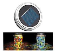 TOTHDATE 7 cm/2,75 pollici, coperchio della luce solare per barattoli di vetro per mosaico, 600 mAh, pannello solare di ricambio con luce bianca calda, per vasetti da giardino