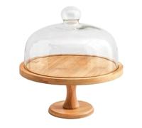 TOTIKI Alzatina per Dolci Alzata for Torta con Cupola in Vetro, Base for Piatto Alto E Coperchio for Insalata Dessert per Torte(8in)