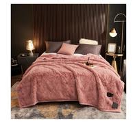 TOTIKI Coperta Coperta da Matrimonio Spessa for Persone Doppie, Calda for Autunno Inverno Plaid Divano(Pink)