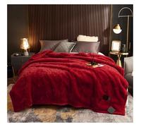 TOTIKI Coperta Coperta da Matrimonio Spessa for Persone Doppie, Calda for Autunno Inverno Plaid Divano(Rot)