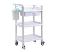 TOTIKI Estetista Carrello Portaoggetti Mobile A 3 Ripiani per Salone di Bellezza con Maniglie, Carrelli per Attrezzature da Laboratorio Ruote Carrello(with Drawer)