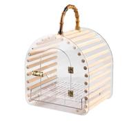 TOTIKI Gabbia Uccelli Gabbie per Uccelli Trasparenti Gabbia per da Viaggio con Vista Chiara per Portatile Trespolo per Uccellini Decorazione Casa