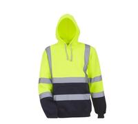 TOTIKI Gilet Catarifrangente Felpa Igienico-Sanitaria con Cuciture Riflettenti con Cappuccio Universal Sports da Uomo Giubbotto di Sicurezza(Grün,3XL)