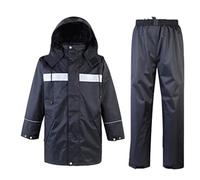 TOTIKI Gilet Catarifrangente Giacca di Sicurezza Nera Oxford Stoffa ad Alta visibilità Abito da Pioggia Abito da Lavoro Riflettente all'aperto Giubbotto di Sicurezza(3XL)