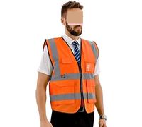 TOTIKI Gilet Catarifrangente Giubbotti Riflettenti Alta visibilità for la Corsa Notturna, la Corsa all'aperto, Il Ciclismo, Il Giubbotto di Sicurezza da Lavoro Giubbotto di Sicurezza(Oranje,XL)