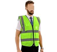 TOTIKI Gilet Catarifrangente Giubbotti Riflettenti Alta visibilità for la Corsa Notturna, la Corsa all'aperto, Il Ciclismo, Il Giubbotto di Sicurezza da Lavoro Giubbotto di Sicurezza(Grün,XL)