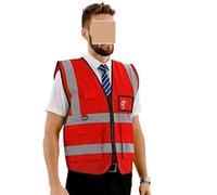 TOTIKI Gilet Catarifrangente Giubbotti Riflettenti Alta visibilità for la Corsa Notturna, la Corsa all'aperto, Il Ciclismo, Il Giubbotto di Sicurezza da Lavoro Giubbotto di Sicurezza(Rot,3XL)