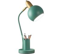 TOTIKI Lampada da Scrivania Lampada da Tavolo Regolabile per La Protezione degli Occhi con Comodino Portapenne Adatta per L'Ufficio della Camera Letto Tavolo(Grün,Dimmer Switch)