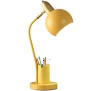 TOTIKI Lampada da Scrivania Lampada da Tavolo Regolabile per La Protezione degli Occhi con Comodino Portapenne Adatta per L'Ufficio della Camera Letto Tavolo(Yellow,Dimmer Switch)