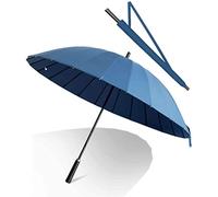 TOTIKI Ombrello Ombrello A 24 Nervature con Manico Lungo, Gambo Dritto, Grande, Doppio Vento, da Uomo, Resistente alle Intemperie Ombrelli Viaggio(E)