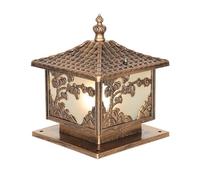 TOTIKI Palo Luce Luci da Esterno Quadrate Lampada Pilastro per Patio in Stile Europeo Cortile E27 Colonna Luce Giardino per Villa Esterno Giardino(Bronze,30 * 35cm)