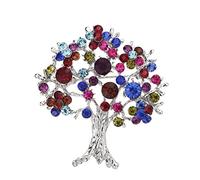 TOTIKI Spilla Spillone Spille Multicolori dell'albero di Strass delle Donne degli Uomini Natale Natale del Partito dell'ufficio Casual Spilla dei Conni Donna(Blue,Silver)