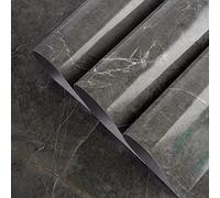 TOTIO 60 cm x 5 m, pellicola adesiva per mobili, colore grigio scuro, effetto marmo, lucida, ispessita, impermeabile, pellicola decorativa in vinile, cemento, granito, grigio cemento