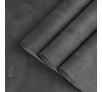 TOTIO Carta da parati autoadesiva con struttura in cemento grigio scuro 3D effetto cemento controsoffitto carta da parati grigio involucro in vinile opaco addensare 300x 40cm
