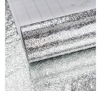 TOTIO plateado autoadhesivo papel de vinilo papel de aluminio impermeable y resistente a la grasa Pegatinas para armarios de cocina DIY Pegatinas de pared metálico Feel Grueso 40CMx9M