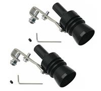 TOTMOX 2pcs taglia XL lega di alluminio universale Turbo suono silenziatore di scarico tubo fischio auto ruggito produttore, nero