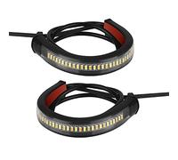 TOTMOX 2pz 12V moto che scorre ambra LED forcella lampeggiante banda luci lampade barre Compatibile con Harley Davidson, impermeabile lampeggiante luci di guida diurna