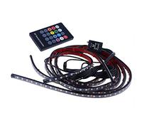 TOTMOX 4pcs 12V Auto LED RGB Ambiente Decorativo Neon Strisce Underglow, Telecomando Strisce Flessibili con Modalità di Controllo Musicale