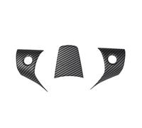 TOTMOX Kit di decorazioni per interni del coprivolante, 3 pezzi, compatibili con Te*s/la 2017-2022 Model 3, modello Y 2019-2022, fibra di carbonio nero opaco