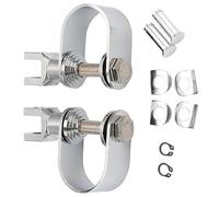 TOTMOX Moto Highway Pioli Mount Morsetto Pedane Motore Guardia Supporti, Moto Pedane 38mm Highway Crash Bar Foot Peg Morsetti, 1 1/2 "UniV/e*rsal Motor Guard Highway Foot Pegs Mount, Chrome