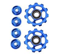 TOTMOX Puleggia per deragliatore posteriore universale in lega di alluminio per bicicletta MTB 11T, guida bici da strada, tenditore a rulli parte accessori per ciclismo, nero/blu/giallo/rosso