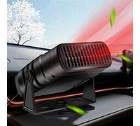 TOTMOX - Sbrinatore radiatore per auto, 12 V 150 W, 2 in 1, ventola di raffreddamento, per auto portatile, sbrinatore elettrico per parabrezza girevole a 360° con accendisigari