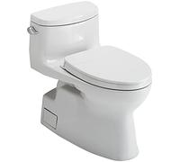 TOTO® Carolina® II WC monoblocco allungato 1,28 GPF altezza universale con sedile CEFIONTECT e SS124 SoftClose WASHLET+ Ready, cotone bianco - MS644124CEFG#01