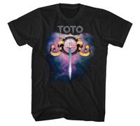 Toto - Galaxy - American Classics - T-Shirt Nero Solido Manica Corta Per Adulti