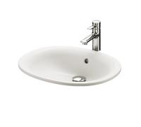 TOTO lavabo encastré, rond, sans trou pour robinetterie, avec trop-plein, 530x450mm, Cefiontect, LW762Y, LW762Y