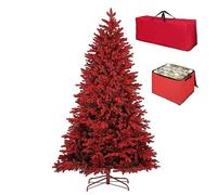 Totò Piccinni Albero di Natale INNEVATO ROSSO, Folto, Effetto Realistico, Facile Montaggio, Ignifugo con Borsone e Porta Palline (240 cm, RED CLOUD)