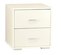 Totò Piccinni Comodino in legno con 2 cassetti 43 x 40 x 43,5 cm (Bianco Caldo)