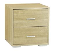 Totò Piccinni Comodino in legno con 2 cassetti 43 x 40 x 43,5 cm (Rovere)