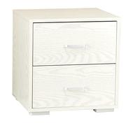 Totò Piccinni Comodino in legno con 2 cassetti 43 x 40 x 43,5 cm (Rovere Sbiancato)