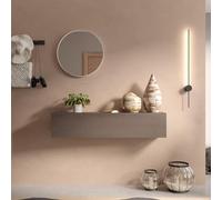 Totò Piccinni Consolle Sospesa MODULA, Mobile Multiuso a Parete con Anta Reversibile, 2 Vani Interni, Toeletta Camera da Letto o Ingresso, Made in Italy, 138x30x29 cm (Bronzo)