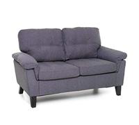 Totò Piccinni Divano Berlino in Tessuto 2 Posti Imbottito, con Braccioli, (L) 145x(P) 78x(A) 95 cm (Blu Jeans)