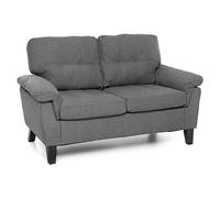 Totò Piccinni Divano Berlino in Tessuto 2 Posti Imbottito, con Braccioli, (L) 145x(P) 78x(A) 95 cm (Grigio)