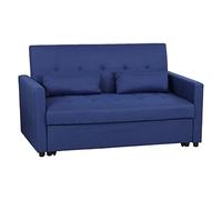 Totò Piccinni Divano Letto PRESTODORMO 2 Posti pronto letto con Cuscini (Con Braccioli, Blu)