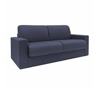 Totò Piccinni Divano Letto Ribaltone Matrimoniale Imbottito con Braccioli, Materasso 14cm, L194cm x P93cm x H67cm (Tessuto Blu Oceano)