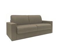 Totò Piccinni Divano Letto Ribaltone Matrimoniale Imbottito con Braccioli, Materasso 14cm, L194cm x P93cm x H67cm (Tessuto Tortora)