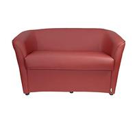 Totò Piccinni Divano POZZETTO 2 posti Alta QUALITA' Made in Italy A.76xL.123xP.67cm (Ecopelle Bordeaux)