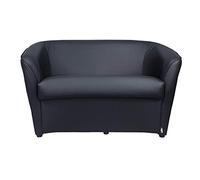 Totò Piccinni Divano POZZETTO 2 posti Alta QUALITA' Made in Italy A.76xL.123xP.67cm (Ecopelle Nero)
